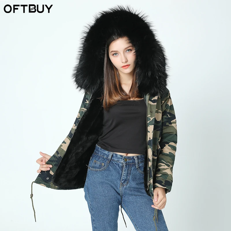 OFTBUY 2021 Камуфляжная парка зимняя куртка для женщин зимнее пальто большой