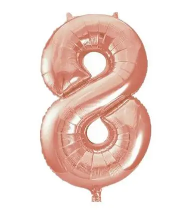 Number 8 16 40 дюймов Baby Shower розовые золотые шары из фольги в виде цифр большая цифра гелиевые шарики свадебные украшения на день рождения - Цвет: Number 8