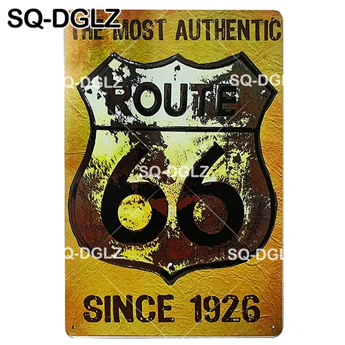 [SQ-DGLZ] мотель ROUTE 66 Оловянная вывеска Настенный декор американцы мужские уличные металлические поделки живопись Plaques 66 ROUTE США карта художественный плакат - Цвет: 0184