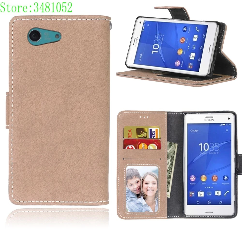 Flip Case for Sony Xperia Z3 Compact D5833 D5803 Leather Cover Wallet mini SO-02G Mobile phone bag | Мобильные телефоны и