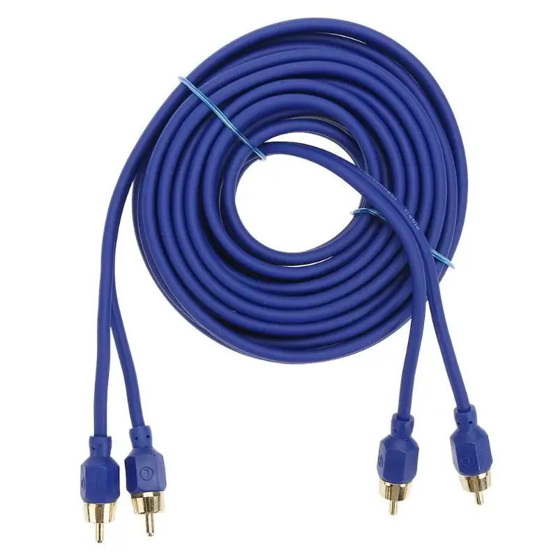 5 м OFC Позолоченный разъем RCA межблочный Hi-Fi кабель Шнур для автомобильной аудиосистемы dvd-плеер, домашний кинотеатр