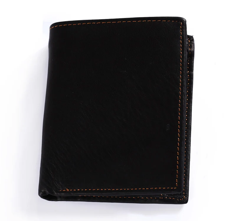 2016 новинка мужской двухслойный черный кошелек из натуральной кожи воловья кожа