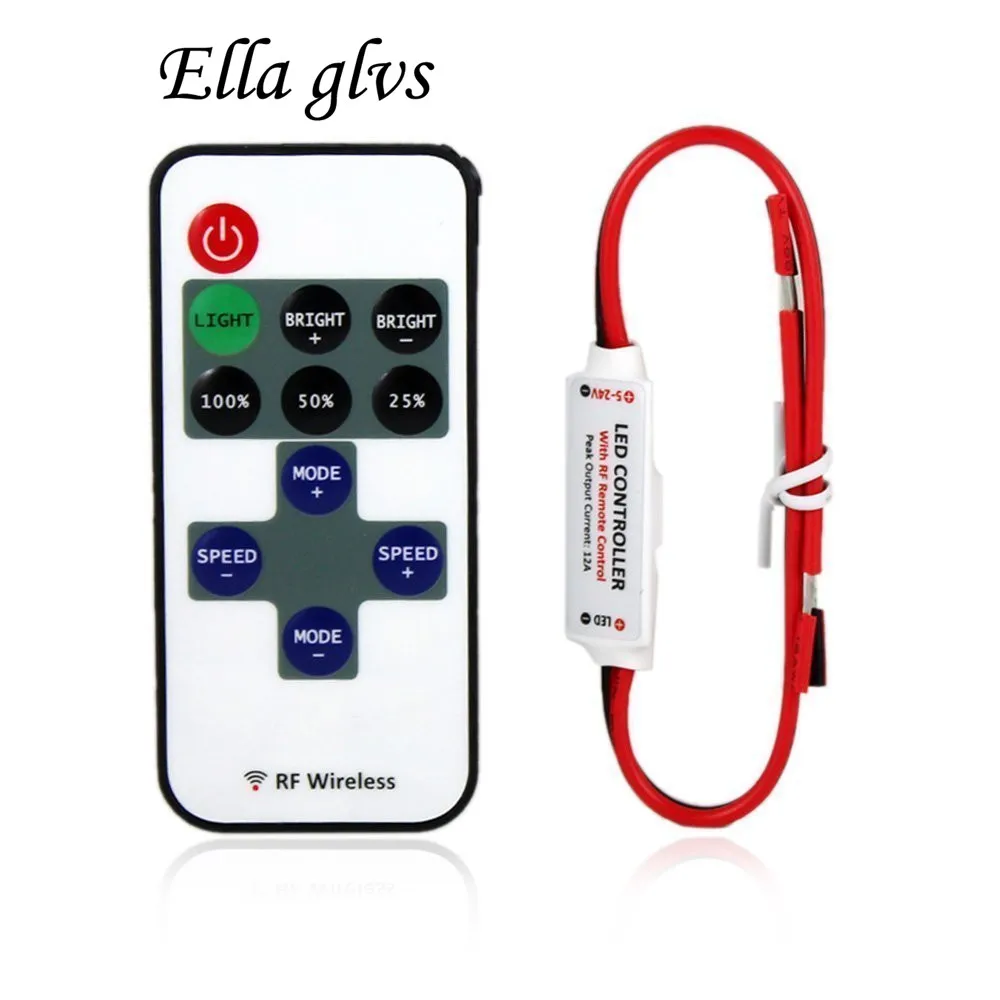 Миниатюрный светодиодный контроллер диммер + РЧ беспроводной пульт