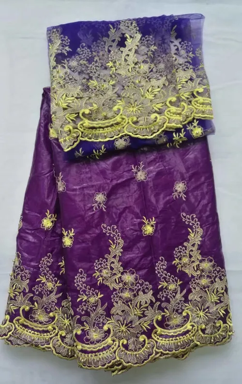 royal blue yellow beaded Bazin riche fabric embroidered + 2 yards net lace with beads high quality getzner jacquard | Дом и сад