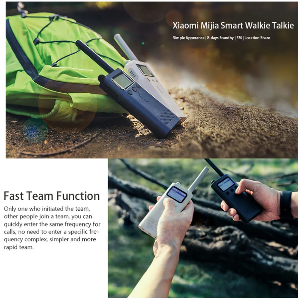 Xiaomi Mijia Smart Walkie Talkie с fm радио динамиком приложение в режиме ожидания для смартфона