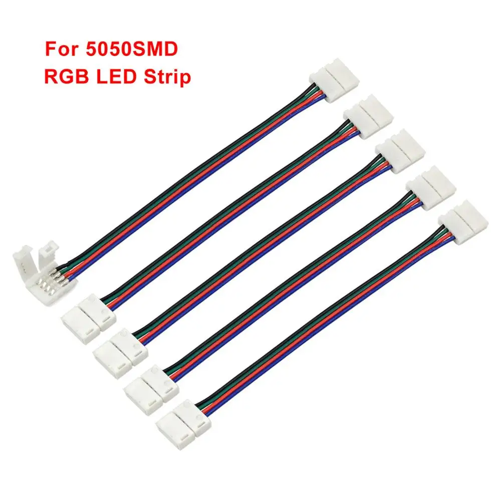 2connector 10mm 5 шт. 2Pin 4pin 10 мм RGB один цвет Сварка аксессуары Пайки PCB к PCB кабель адаптер для 5050 светодиодные ленты светильник - Испускаемый цвет: 2connector 10mm
