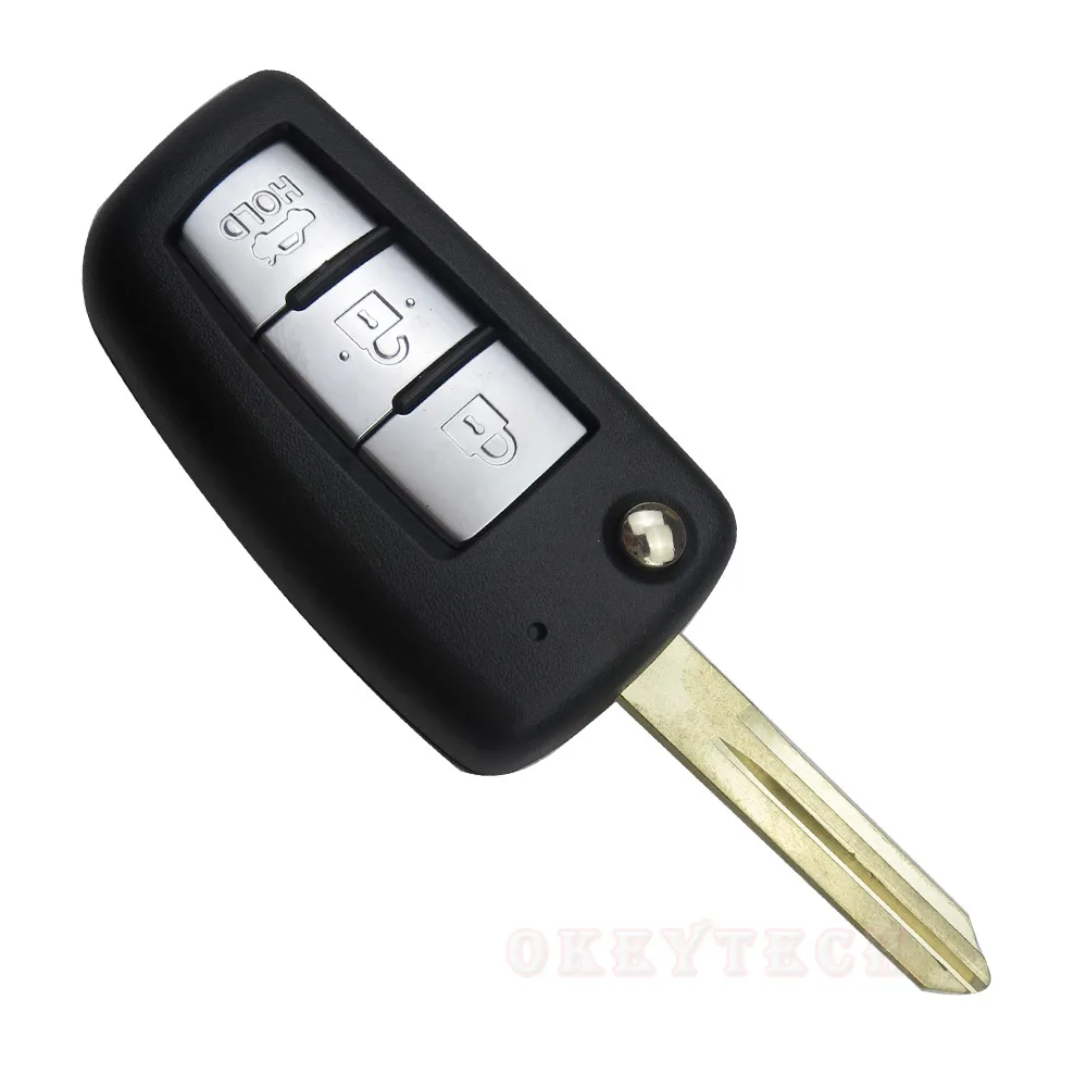 OkeyTech откидной складной чехол с 3 кнопками для автомобильного ключа Nissan Sylphy Sunny NV200