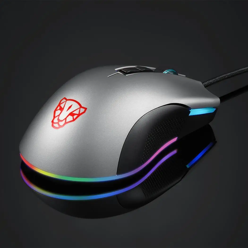Игровая мышь V70 RGB 12000 точек/дюйм с 7 клавишами двигателем PMW3360 250IPS черная цветная