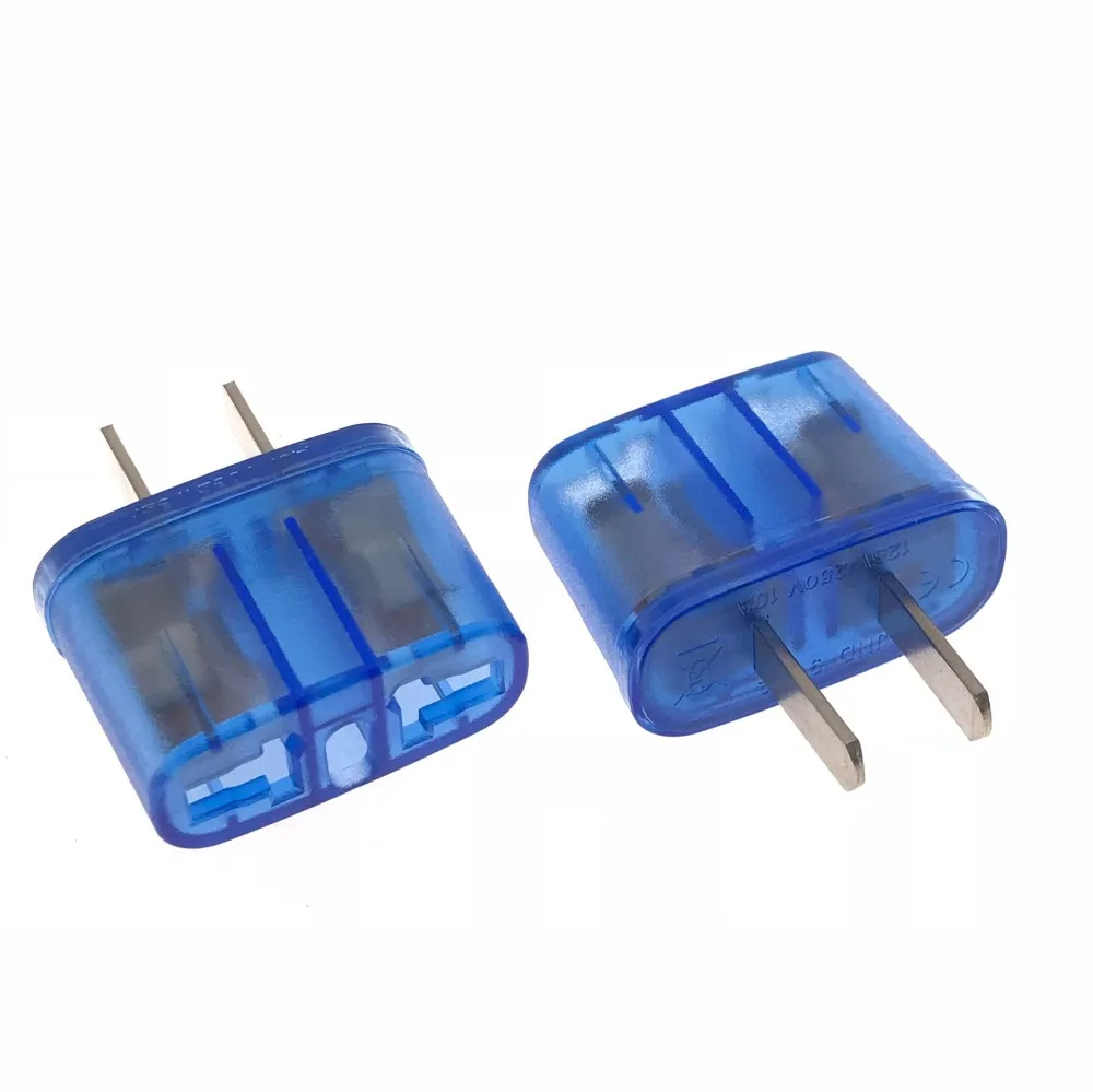 

2018 Blue Universal Travel Power Plug Adapter EU EURO to US USA Adaptor Converter AC Power Plug Adaptor Connector