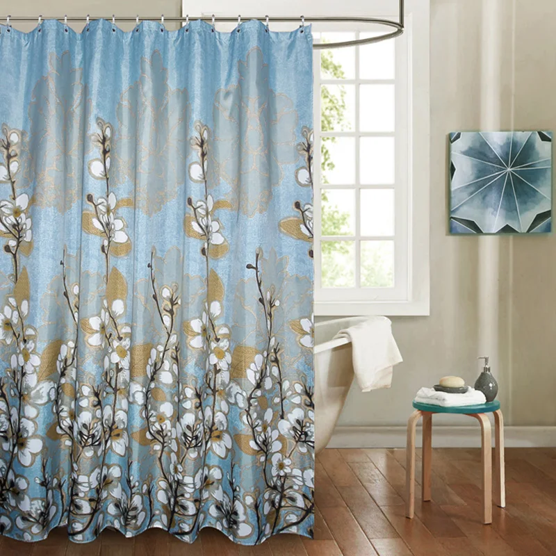 

Elegant Orchids Polyester Fabric Bath Curtain Mildew Resistant Soft Bathroom Curtain Waterproof Heat Resisting Shower Curtain