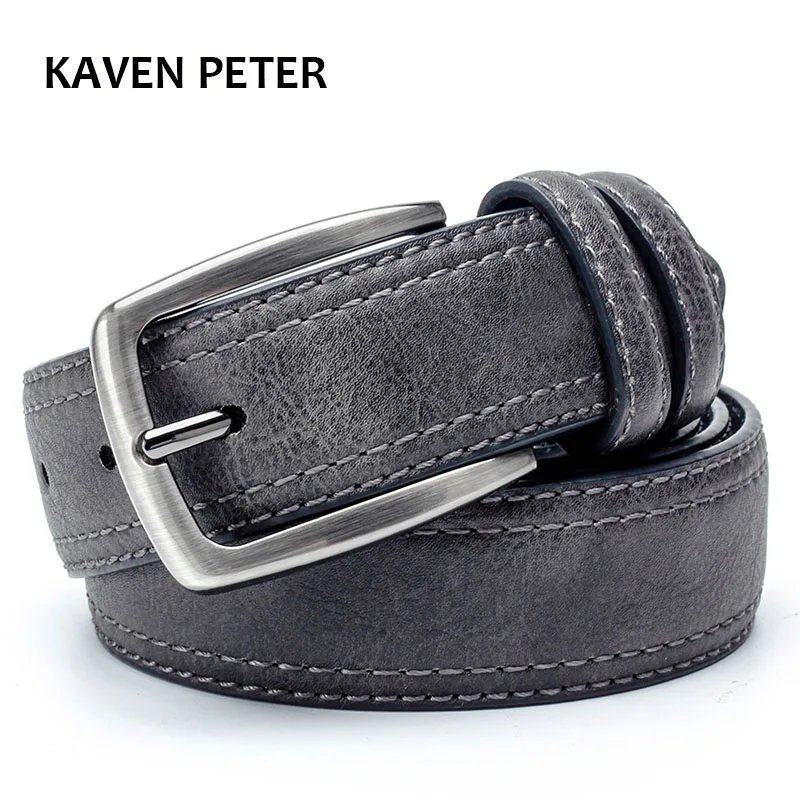 Mens Belts Luxury Branded Leather Belt  Men Famous Belt For Man Designer Belts With Vintage Style For Jeans 3.5 Cm Wide