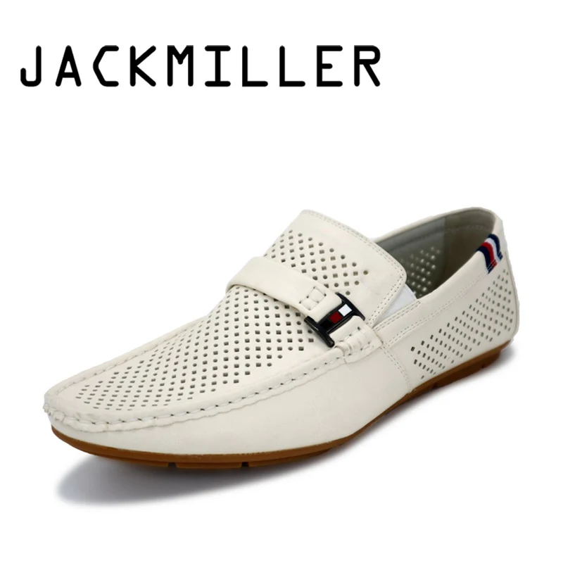 Jackmiller/Летняя мужская обувь лоферы летние дышащие легкие мягкие мужские туфли на