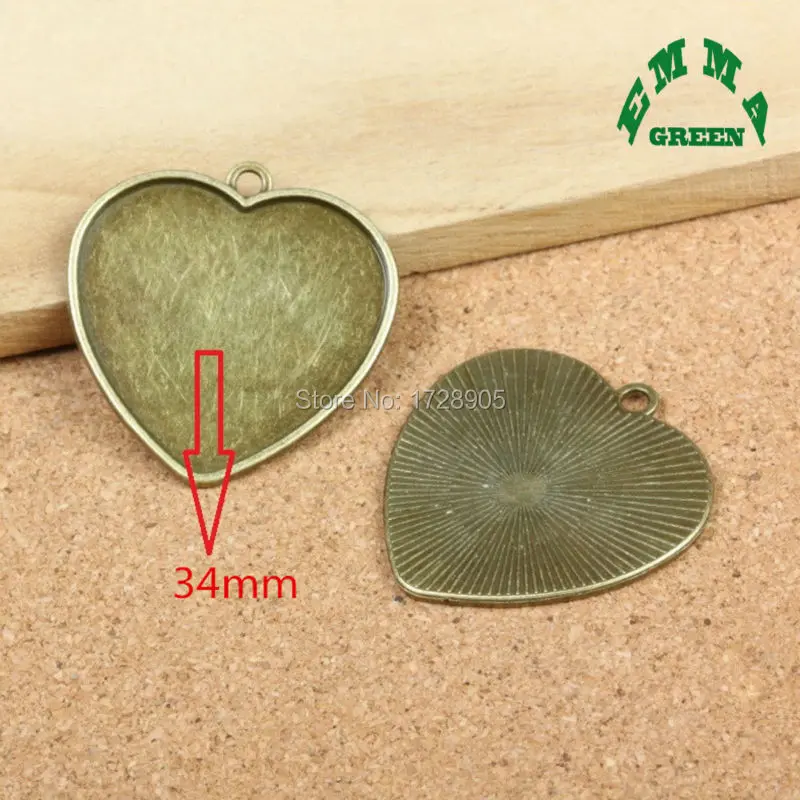 Базовые настройки подвеска в форме сердца пустая оправа 10 шт. с кабошоном