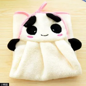 panda Konco полотенце для рук из Микрофибры Мягкое чистое полотенце Коралловое бархатное мультяшное животное полотенце платок кухонный б/у блюдо горшок очищающий коврик - Цвет: panda