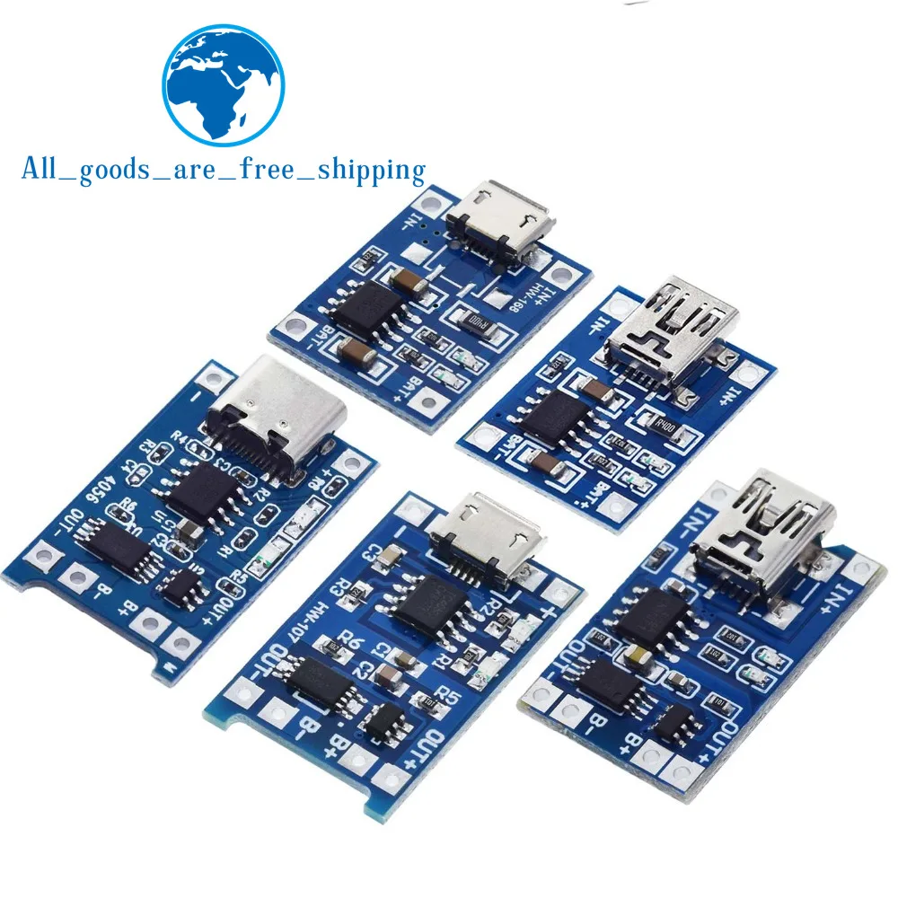 5 шт. Micro USB 5V 1A 18650 TP4056 модуль зарядного устройства литиевой батареи зарядная плата