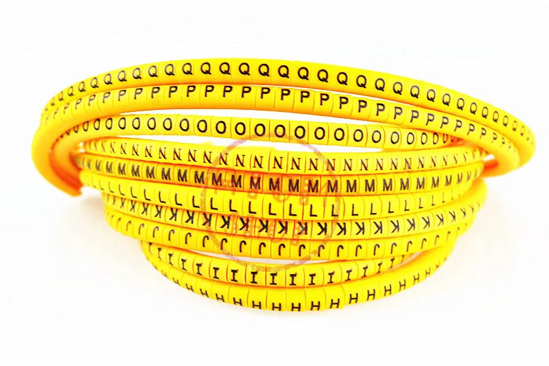 Yellow500pcs EC-0 EC-1 EC-2 EC-3 1.5mm2A-J ABCDEFJHIJ английские буквы гибких печатных рукав ярлыка