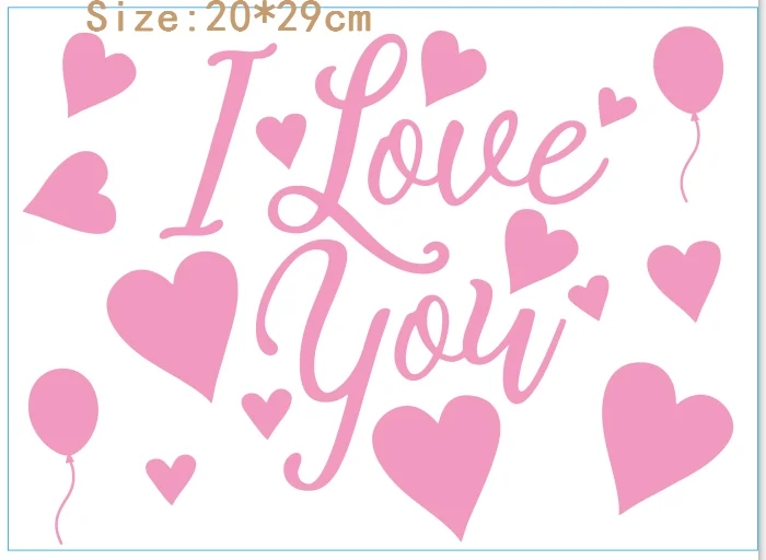 pink I love you Сделай Сам, я люблю тебя, наклейка на день рождения, воздушный шар, ПВХ, прозрачные конфетти, гелиевые шары, украшение для свадьбы, дня рождения, вечеринки, для детского душа - Цвет: pink I love you