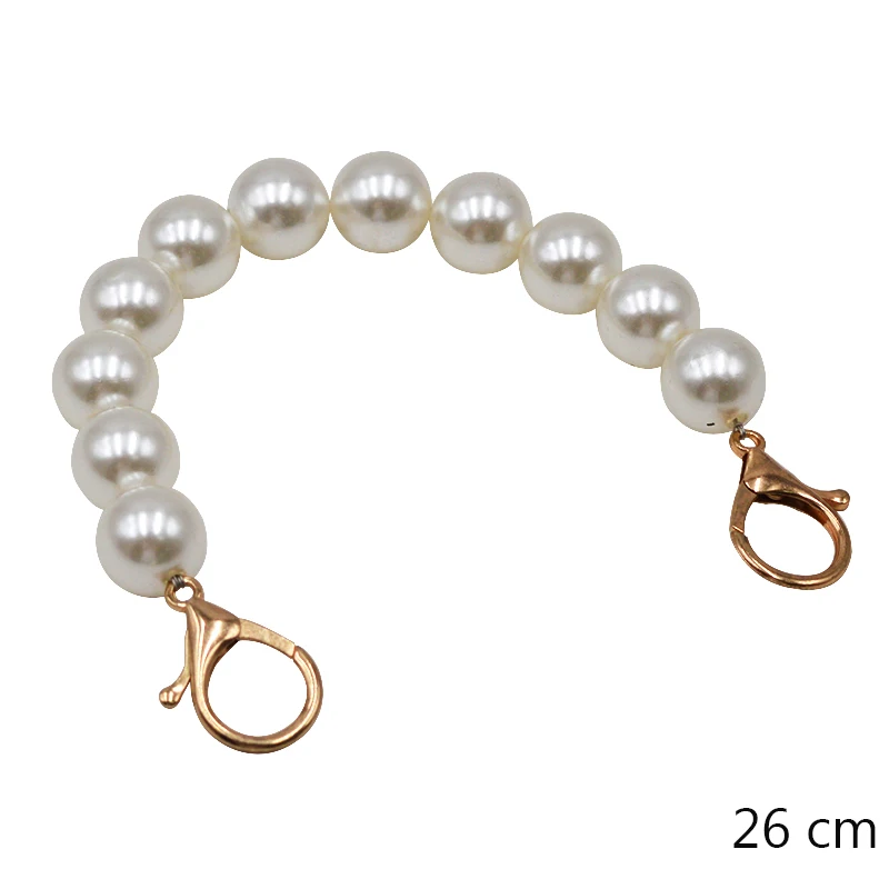 26cm 10 шт./лот, женская короткая сумка на ремне, украшенная жемчугом, 22 см, 30 см, короткий плечевой ремень, сумочка с ручкой, сумка на цепочке, аксессуары - Цвет: 26cm