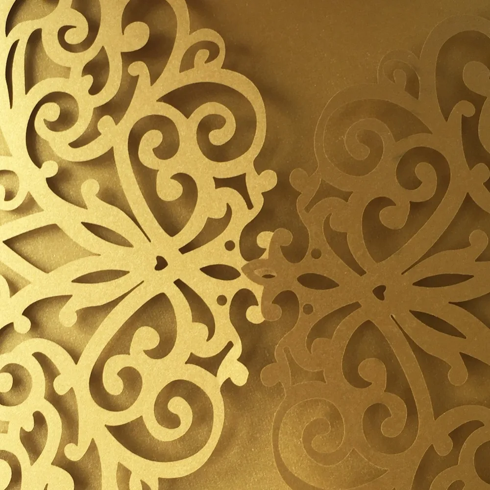 

100pcs/lot 24 Colors Laser Cut Carved Wedding Invitations Card Elegant Lace Design Wedding Birthday Card