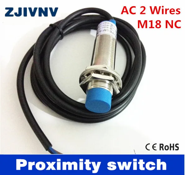 

Best quality IP67 M18 AC NC normally Close proximity inductive switch AC90~250v 2 wires detect distance 8mm non-flush