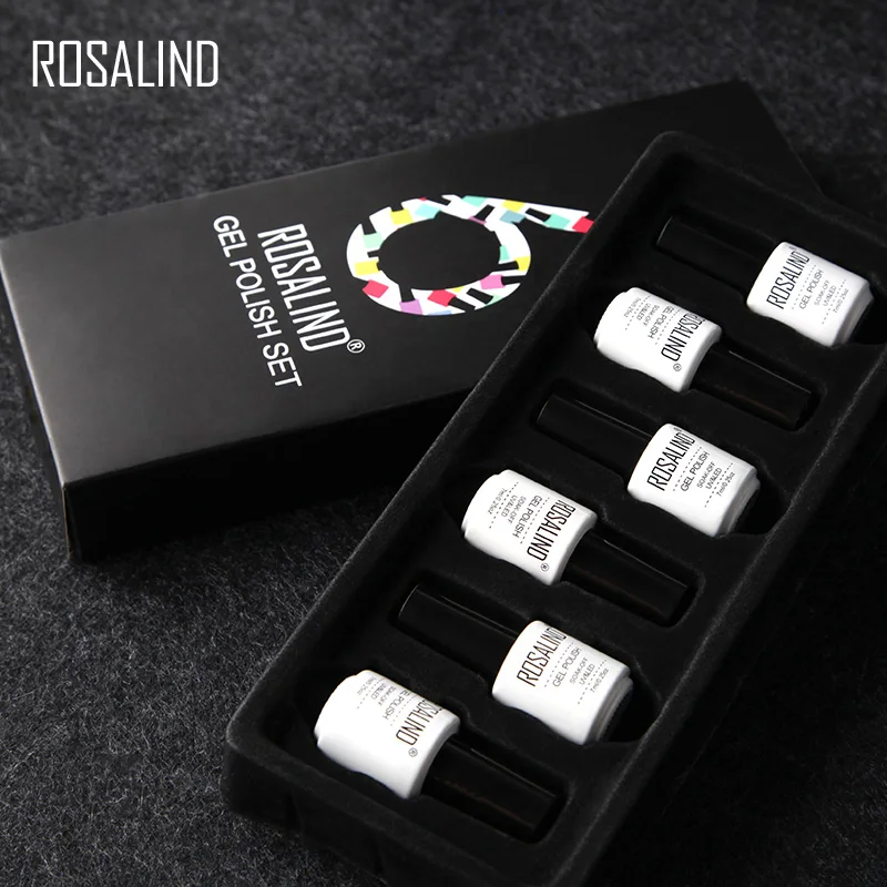 6 шт./лот Гель лак ROSALIND 7 мл вымачивать праймер для ногтей белая бутылка Топ основа