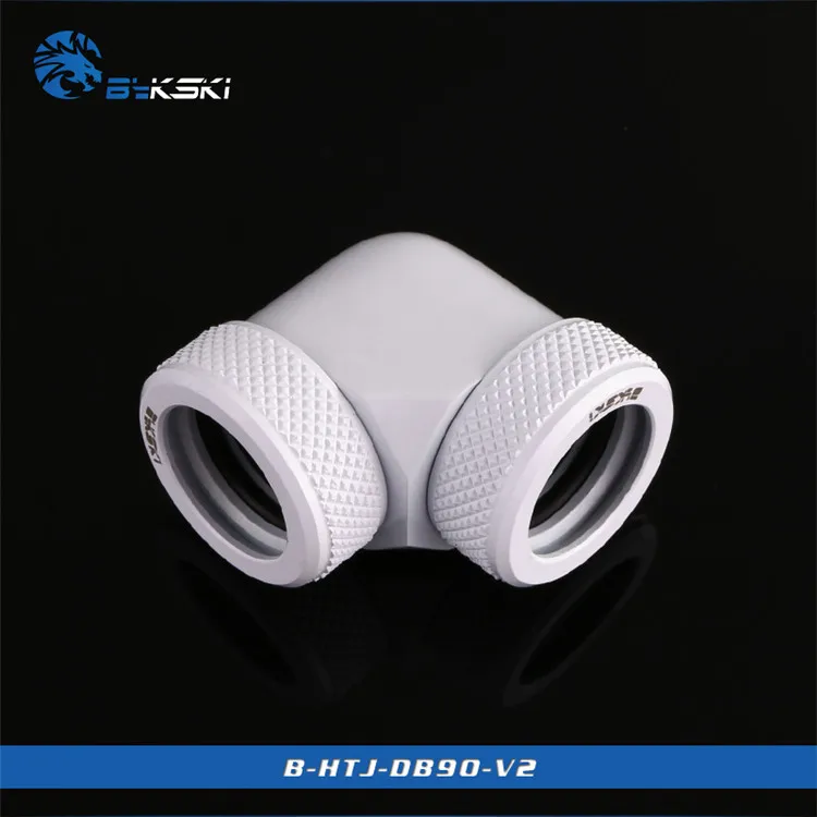 Bykski 90 градусов двойной женский фитинг поворотный Разъем G1/4X2 ручной сжатия для 14 мм жесткие трубки B-HTJ-DB90-V2
