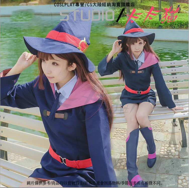 

Anime!Little Witch Academia KagariAtsuko Sucy Mambavaran Rotte Yanson Uniforms Cosplay Costume Free Shipping+hat+leg sets