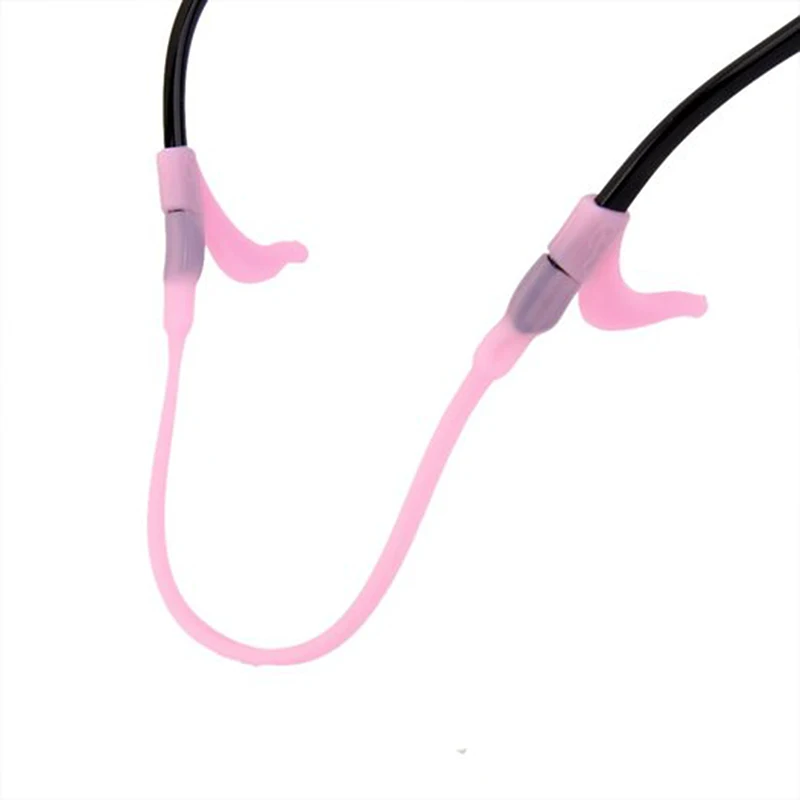 Children's Silicone Glasses Eyeglasses Holder Neck Cord Strap with Anti-slip Ear Grip Hooks Pink | Chains &amp Lanyards