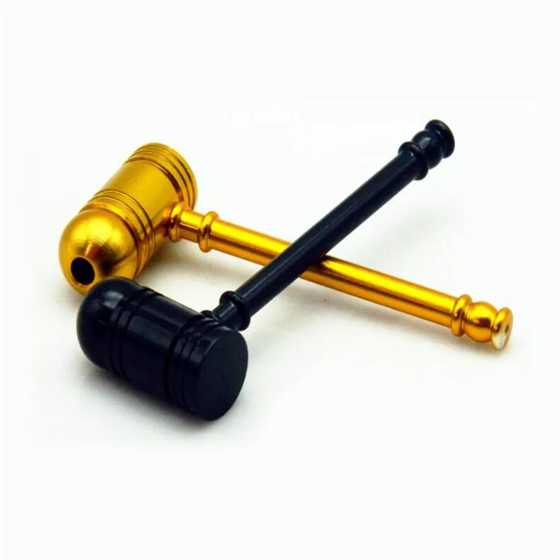 1 Шт. Мини молоток Курение Труба Металл Алюминий С Крышкой травы Кальян Пипа