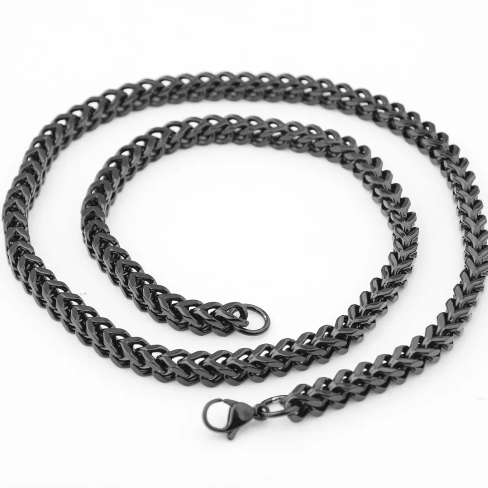 6MM New Arrive Stainless Steel Silver Color/Golden/Black/Rose Golden Lobster Buckle Figaro Wheat Chain Men's Women's Necklace |
