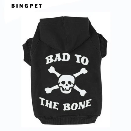 Ba1002/21 Печатный свитер для собак щенка флисовые толстовки bad to the Bone Одежда 4 цвета