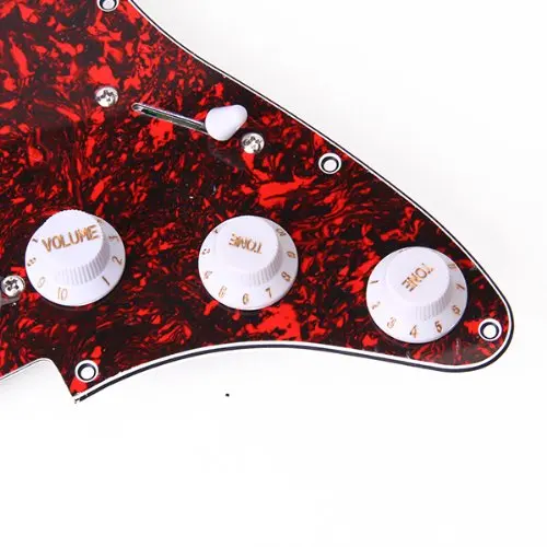 Электрогитара Pickguard загружен Prewired пикапы 11 отверстие 3 однокатушечная красная |