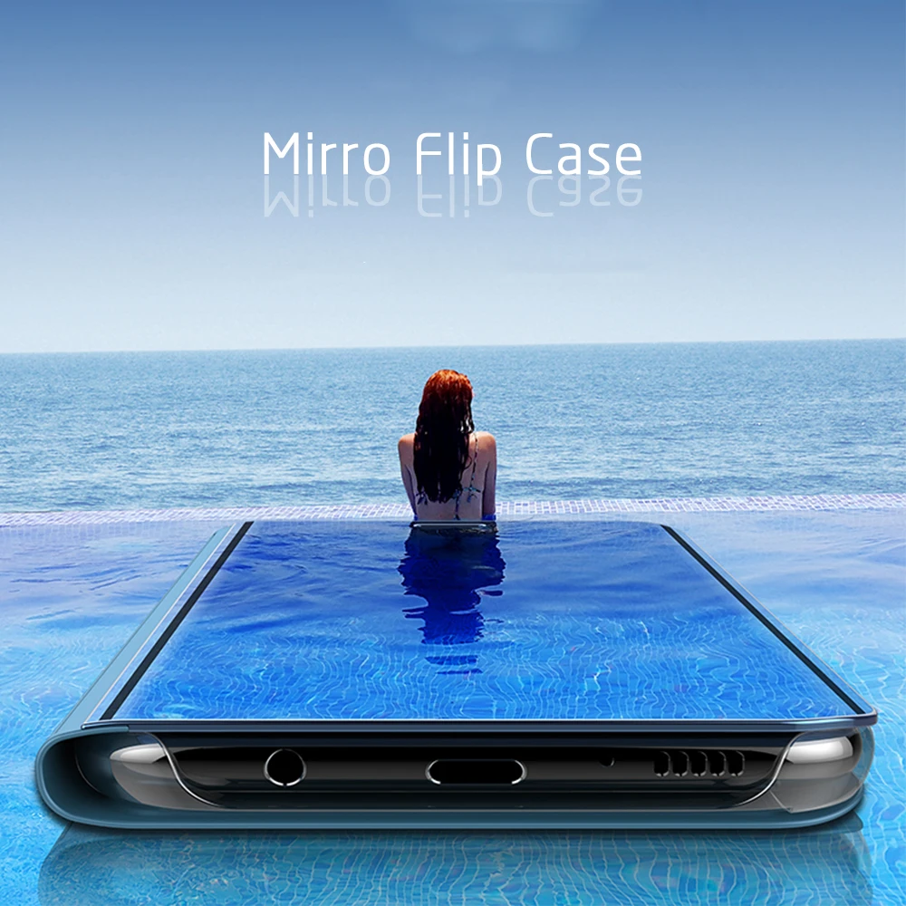 Mirror Clear View Smart Case For Huawei P10 P20 P30 Plus Luxury Flip Stand Cover Mate 9 10 20 Lite Pro Honor 8X Cases | Мобильные