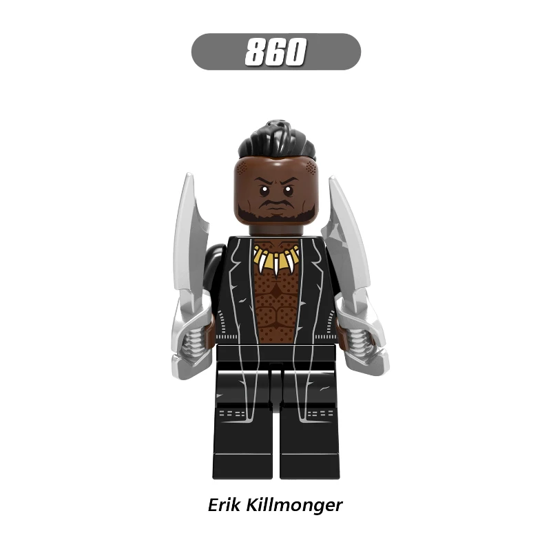 Erik Killmonger Флэш-фигурка супер герой Темный лучник над девочкой Пингвин-шутник Тепловой Волны Deadshot Vibe Строительные блоки Кирпич модель игрушки - Цвет: Erik Killmonger