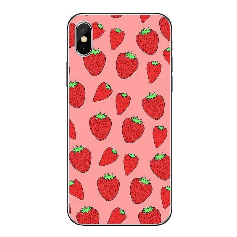 Transparent Soft Shell Covers For LG G7 Q6 Q7 Q8 Q9 V30 X Power 2 3 OnePlus 3T 5T 6T Strawberry Fruit Pattern Collage |