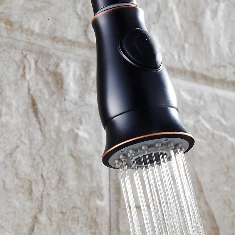 Полностью медный вытяжной кухонный кран Европейский умывальник для мытья посуды