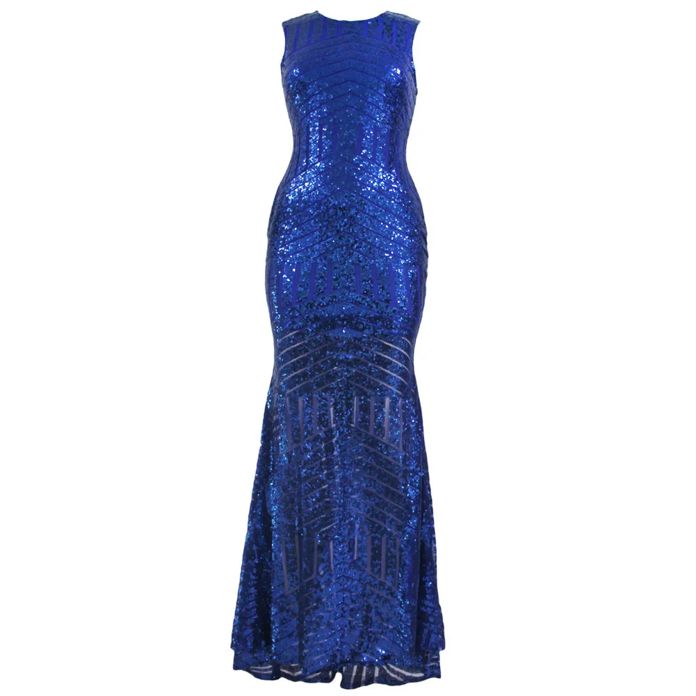 2017 Вечернее Платье Новый Рукавов Блестками Холтер Женщины Русалка Платье|evening