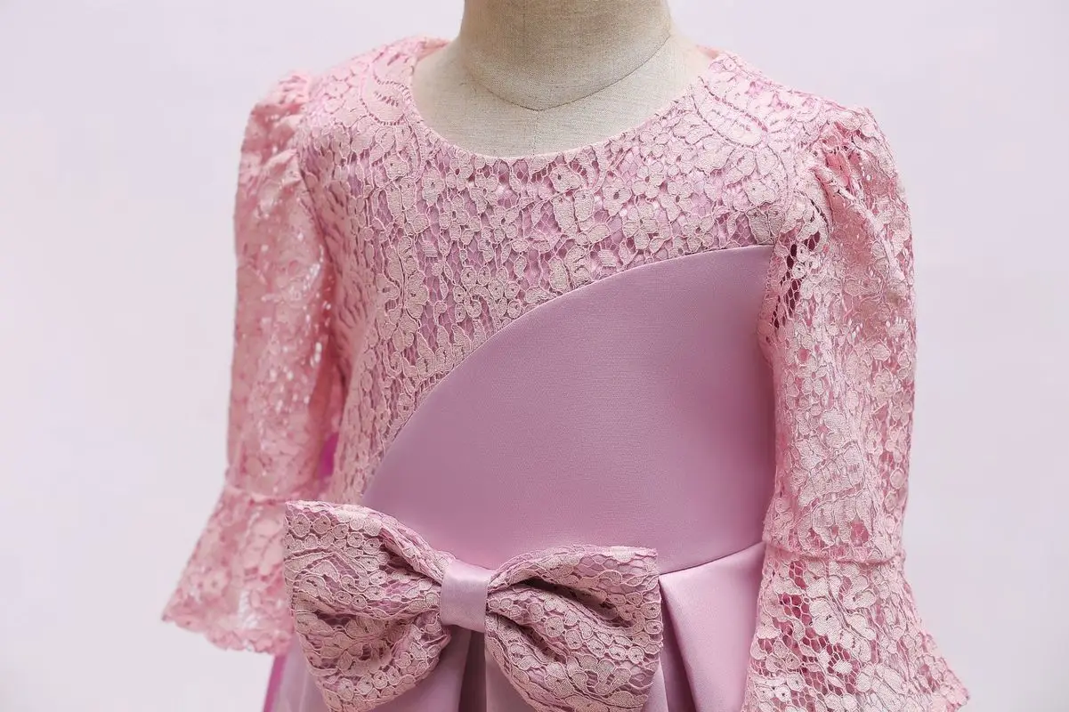 Pink Girl Dresses Winter Long Sleeve Princess Skirt New Year Costumes Kids for Party Dress | Тематическая одежда и