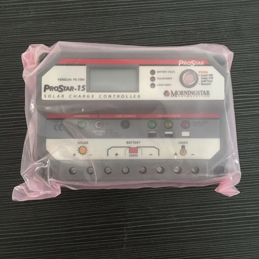 15 Ампер Morningstar PWM регулятором солнечного заряда контроллер PS-15A 12V 24V ЖК-контроллер солнечной батареи домашняя Солнечная Системы Зарядное устройство контроллера
