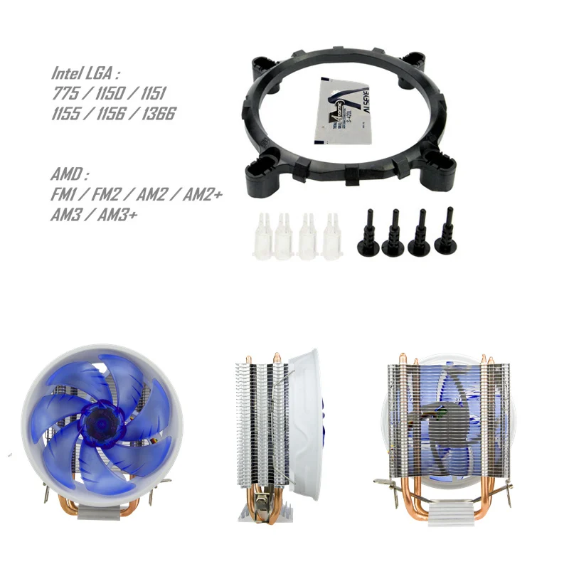 ALSEYE куллер для процессора TDP 120W охлаждение процессора для LGA 1155/1150/1151/1156 /1366/775 AM4 / AM3+ / AM2+ / AM2 / FM1