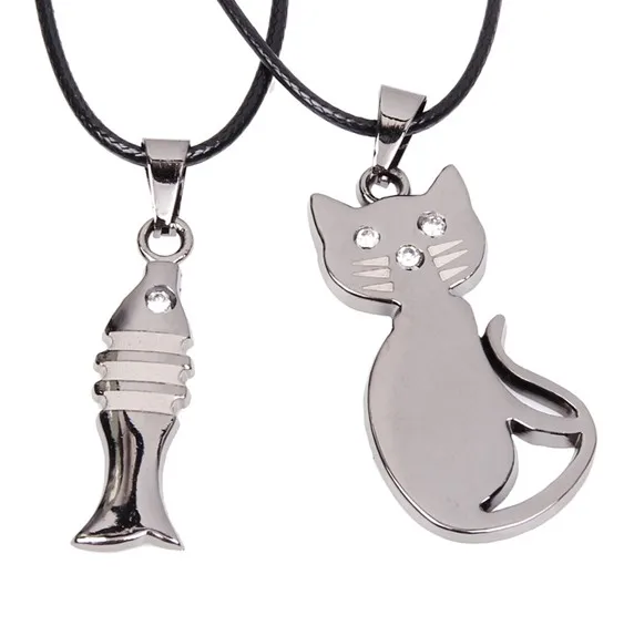 S00079 2 шт/комплект подарок на день Святого Валентина с милым рисунком кота и рыбки