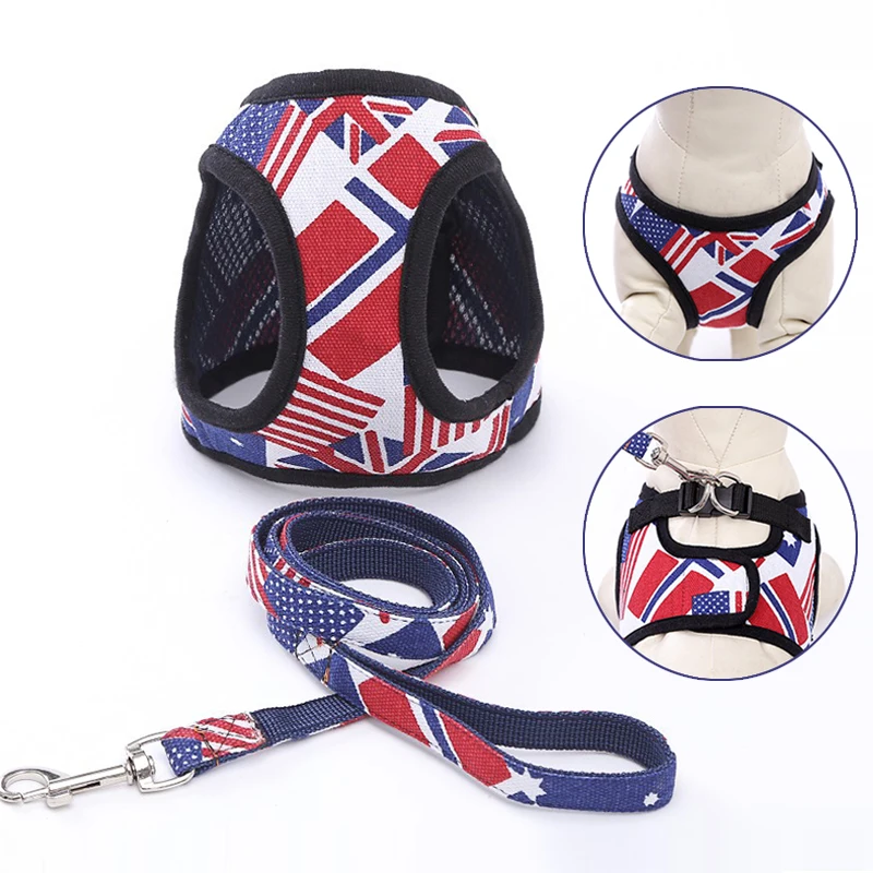 Dog Cat Harness with Leash Adjustable Vest Walking Supplies Soft Breathable pet sets Collar Puppy for Small Medidum Large Dogs | Дом и сад