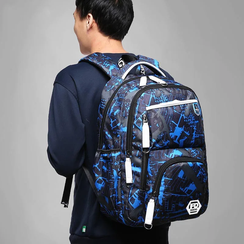 Новинка 2018 Прочный Школьный Рюкзак из ткани Оксфорд для мальчиков сумка учеников