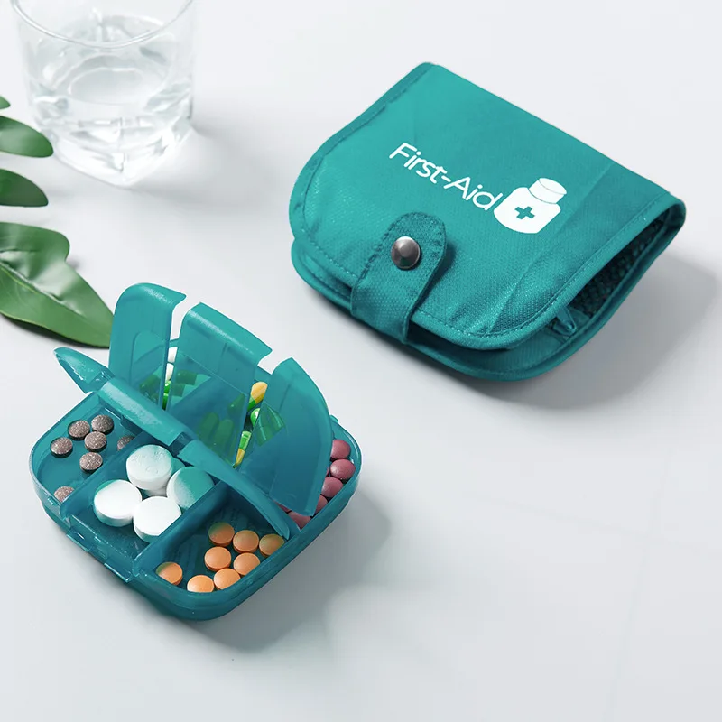 

Portable translucent drug collection travel medicine bag distribution package Holder Storage Container Case Pill Box Splitters