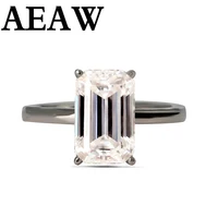 Luxury 3carat Moissanite Ring Solid 10K White Gold Engagement Ring Emerald Cut Lab Grown Diamond Wedding Ring For Women