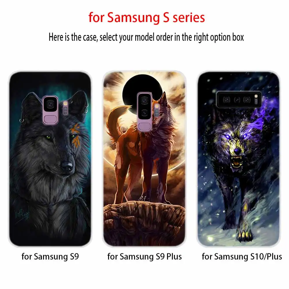 Мягкий чехол Fierce Snow Wolf для Samsung Galaxy S7 Edge S8 S9 S10 S11 S20 S21 Plus Lite E Ultra|Бамперы| |