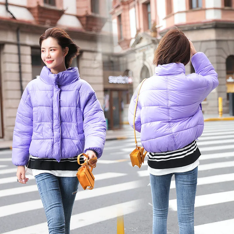 Зимняя куртка парки 2018 осенняя женская короткая хлопковая свободное плотное