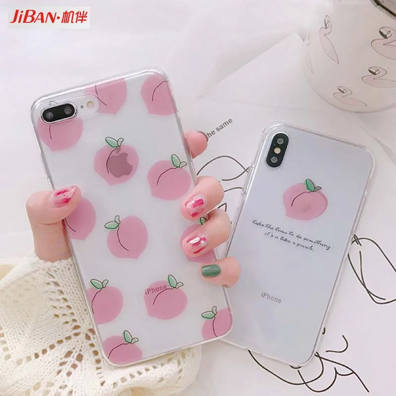 JIBAN фрукты персик розовый чехол для телефона iphone 8 задняя крышка прекрасные