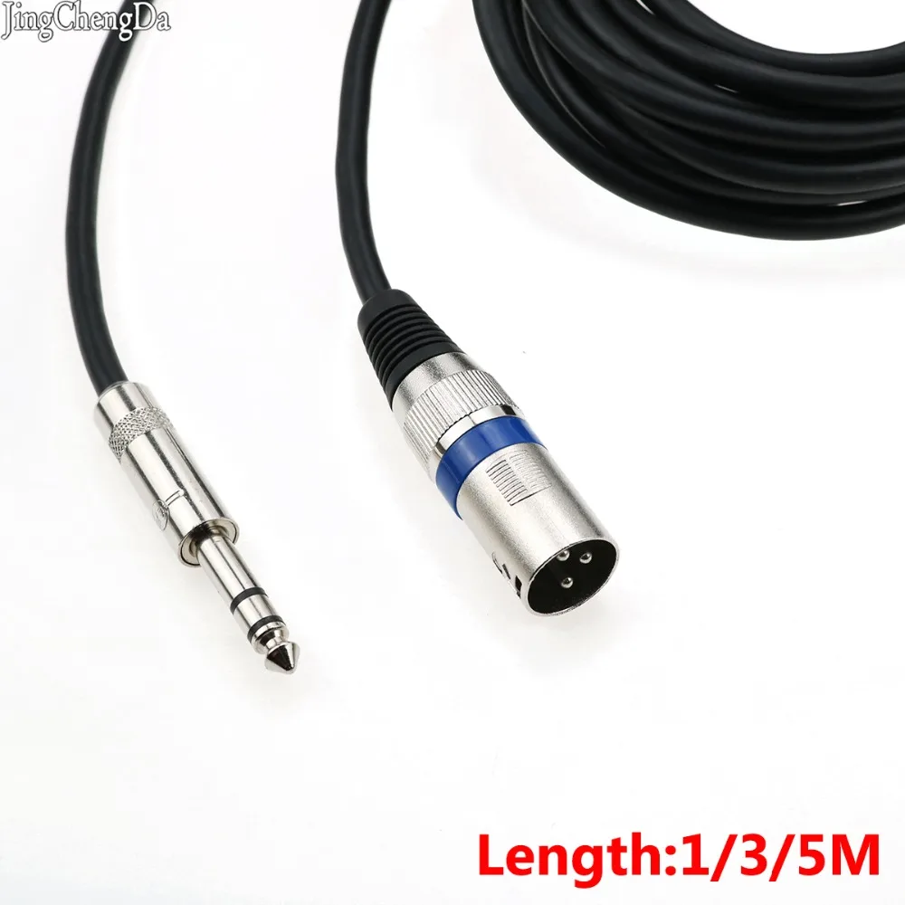

JCD 3-полюсный микрофонный провод, штекер XLR, разъем 6,35/6,5 мм, штекер, аудиопровод, микрофонный кабель 1,5 м, 3 м, 5 м, черный