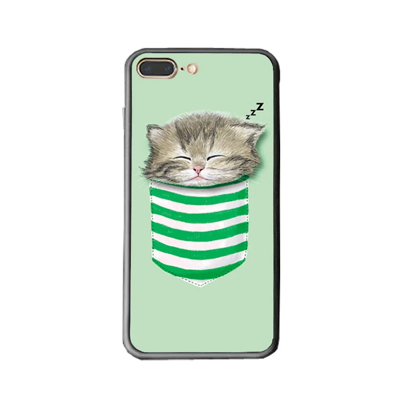 19 ТПУ Край+ Жесткий PC чехол для телефона для Apple iPhone 8 8 Plus чехол s для iPhone8 узор Bad Boy Insane милый забавный кот - Цвет: 19